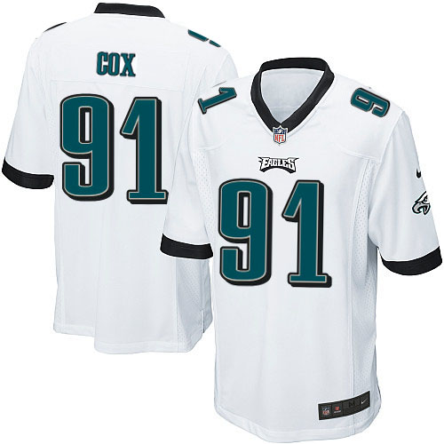 Youth Game Fletcher Cox Nike Jersey White Road - #91 NFL Philadelphia Eagles